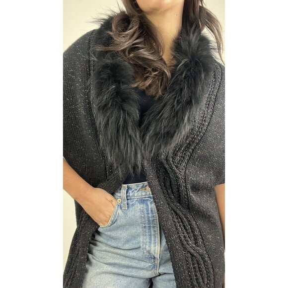 Olsen Europe Fur Trim Cardigan Sweater - Picture 6 of 16